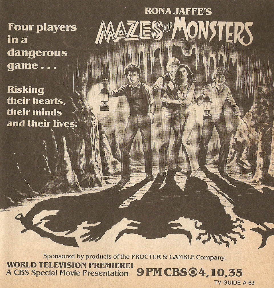 TV Guide ad for 1982 TV movie Mazes and Monsters