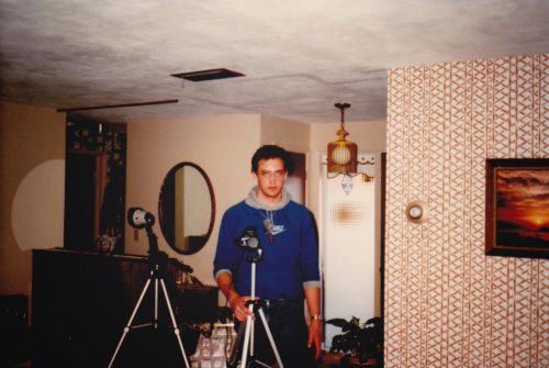 Tim Ritter on the set of Twisted Illusions in 1985