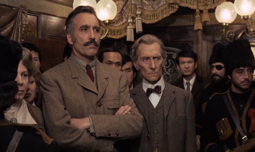 Christopher Lee and Peter Cushing in Horror Express (1972)